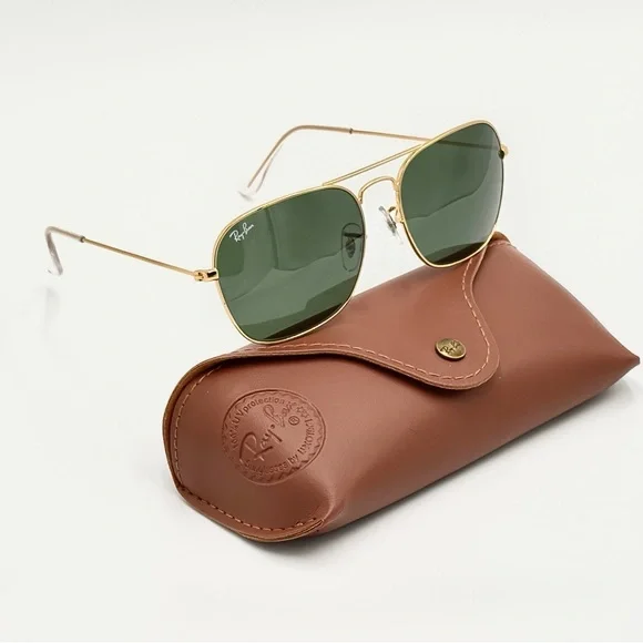 Ray-Ban RB3136 Caravan Sunglasses Green G-15 Lens Arista - Picture 4 of 9